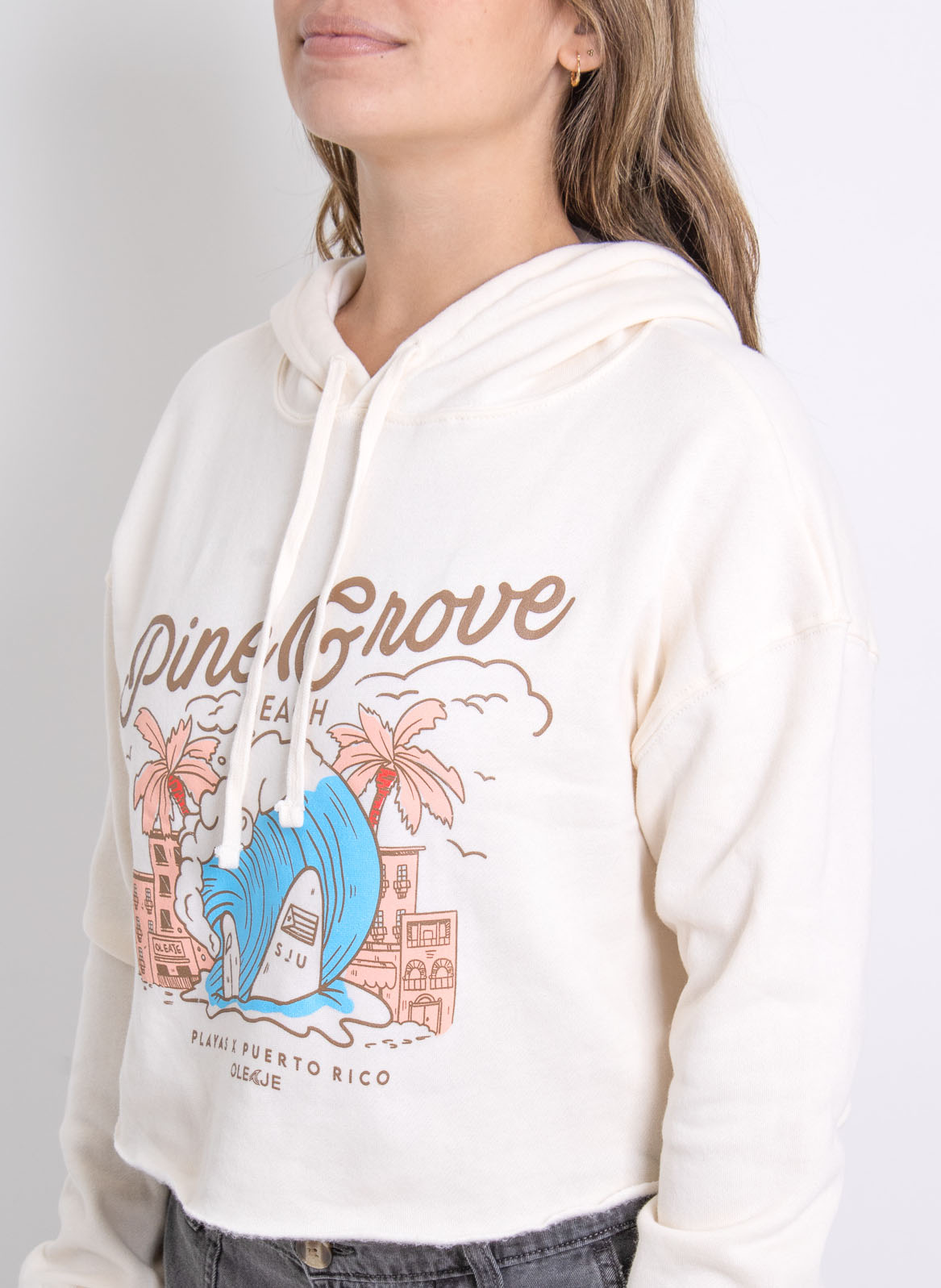 Pine Grove Beach Crop Hoodie