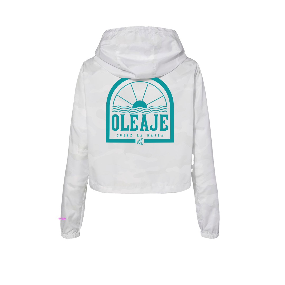 Sobre La Marea Crop Windbreaker White