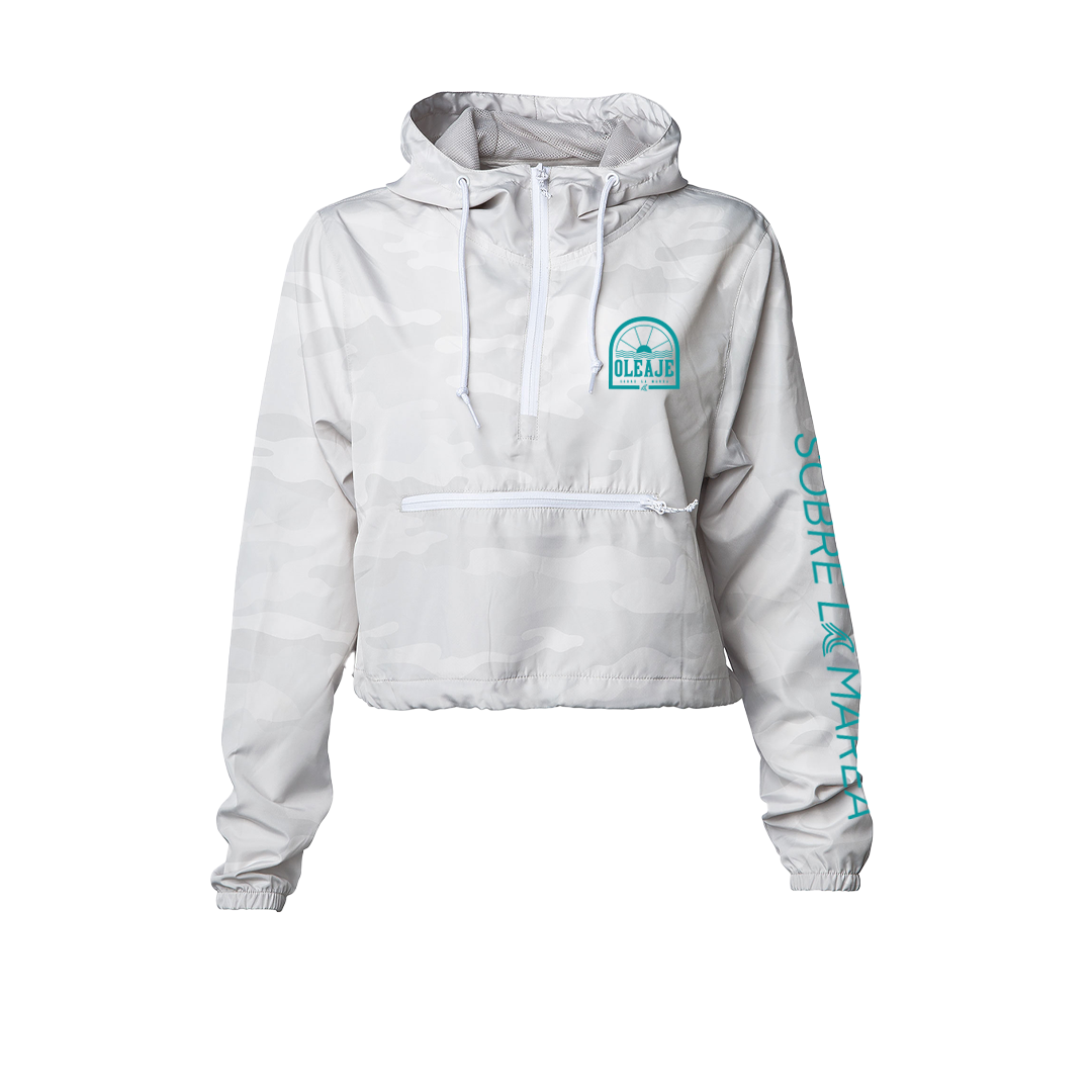 Sobre La Marea Crop Windbreaker White