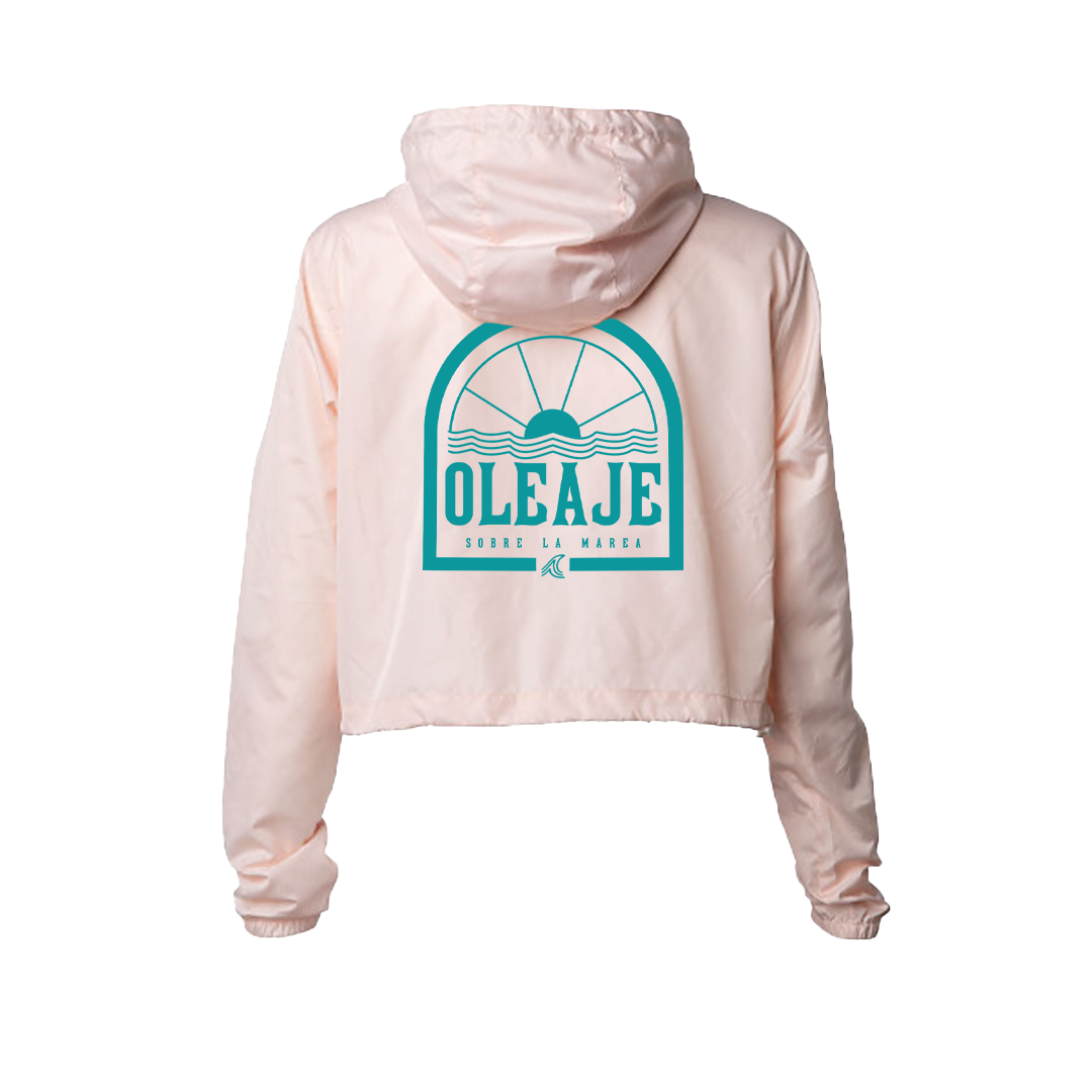 Sobre La Marea Crop Windbreaker Pink