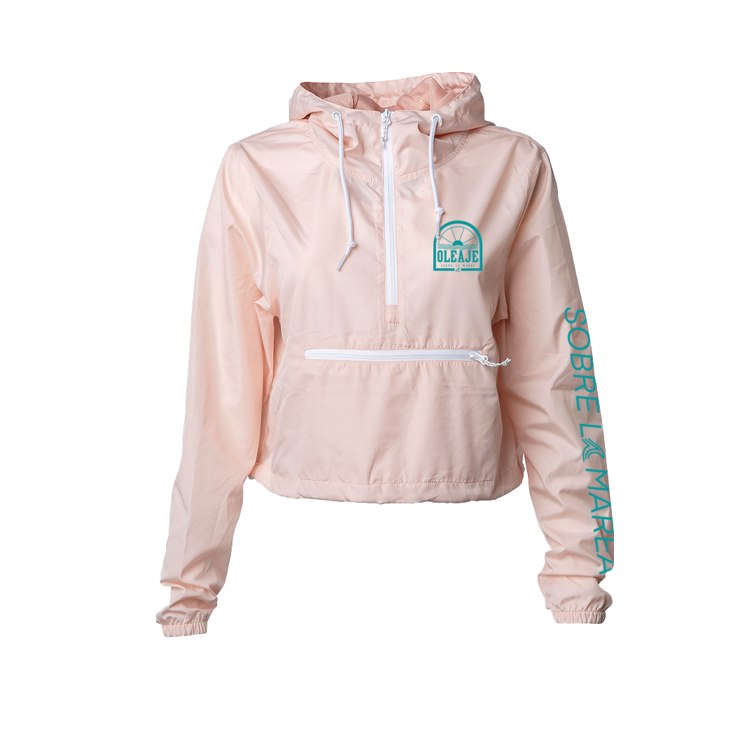 Sobre La Marea Crop Windbreaker Pink